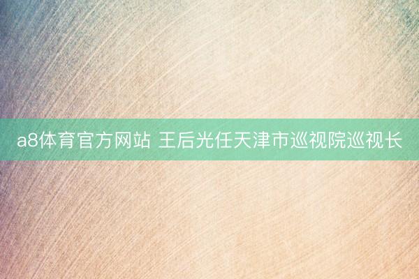 a8体育官方网站 王后光任天津市巡视院巡视长