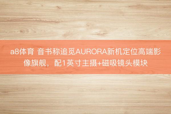a8体育 音书称追觅AURORA新机定位高端影像旗舰，配1英寸主摄+磁吸镜头模块