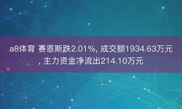 a8体育 赛恩斯跌2.01%, 成交额1934.63万元, 主力资金净流出214.10万元