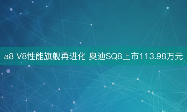a8 V8性能旗舰再进化 奥迪SQ8上市113.98万元