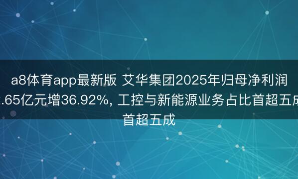 a8体育app最新版 艾华集团2025年归母净利润2.65亿元增36.92%, 工控与新能源业务占比首超五成